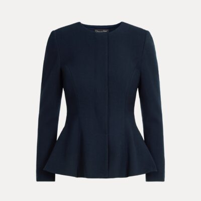 Oscar de la Renta Peplum Wool-Blend Jacket - Image 1