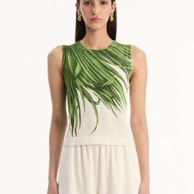 Oscar de la Renta Palm Leaves Tank - Image 2