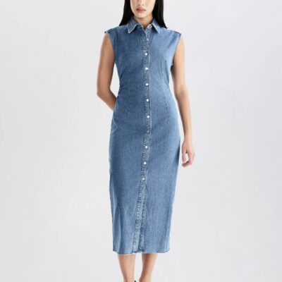 Rag & Bone rbAIRFLEX Leah Denim Midi Dress - Image 1