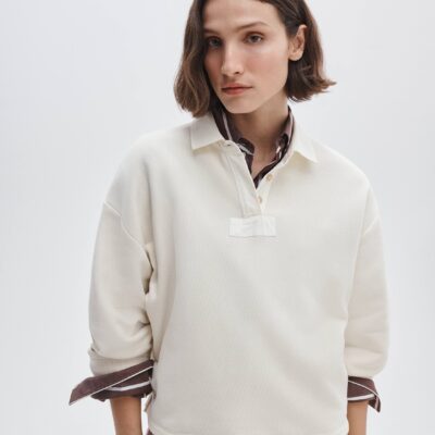 Rag & Bone Vintage Terry Oversized Polo Sweatshirt - Image 1