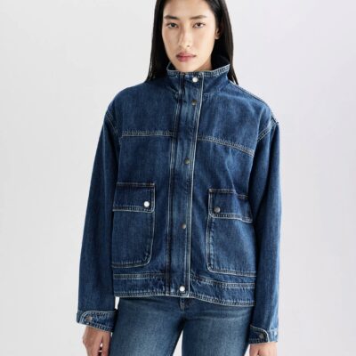 Rag & Bone Sophia Stand Collar Denim Jacket - Image 1