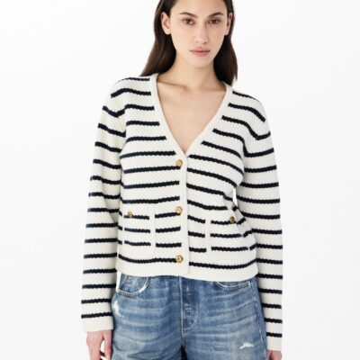 Rag & Bone Peggy Striped Wool Cardigan - Image 1