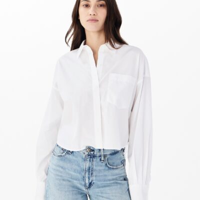 Rag & Bone Marin Cropped Poplin Shirt - Image 1
