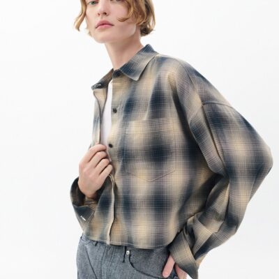 Rag & Bone Marin Cropped Plaid Shirt - Image 1