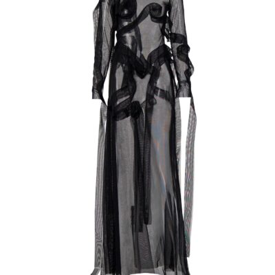 Sid Neigum Strip Embroidered Sheer Dress - Image 2