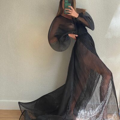Sid Neigum Signature Pleated Wrap Dress - Image 2