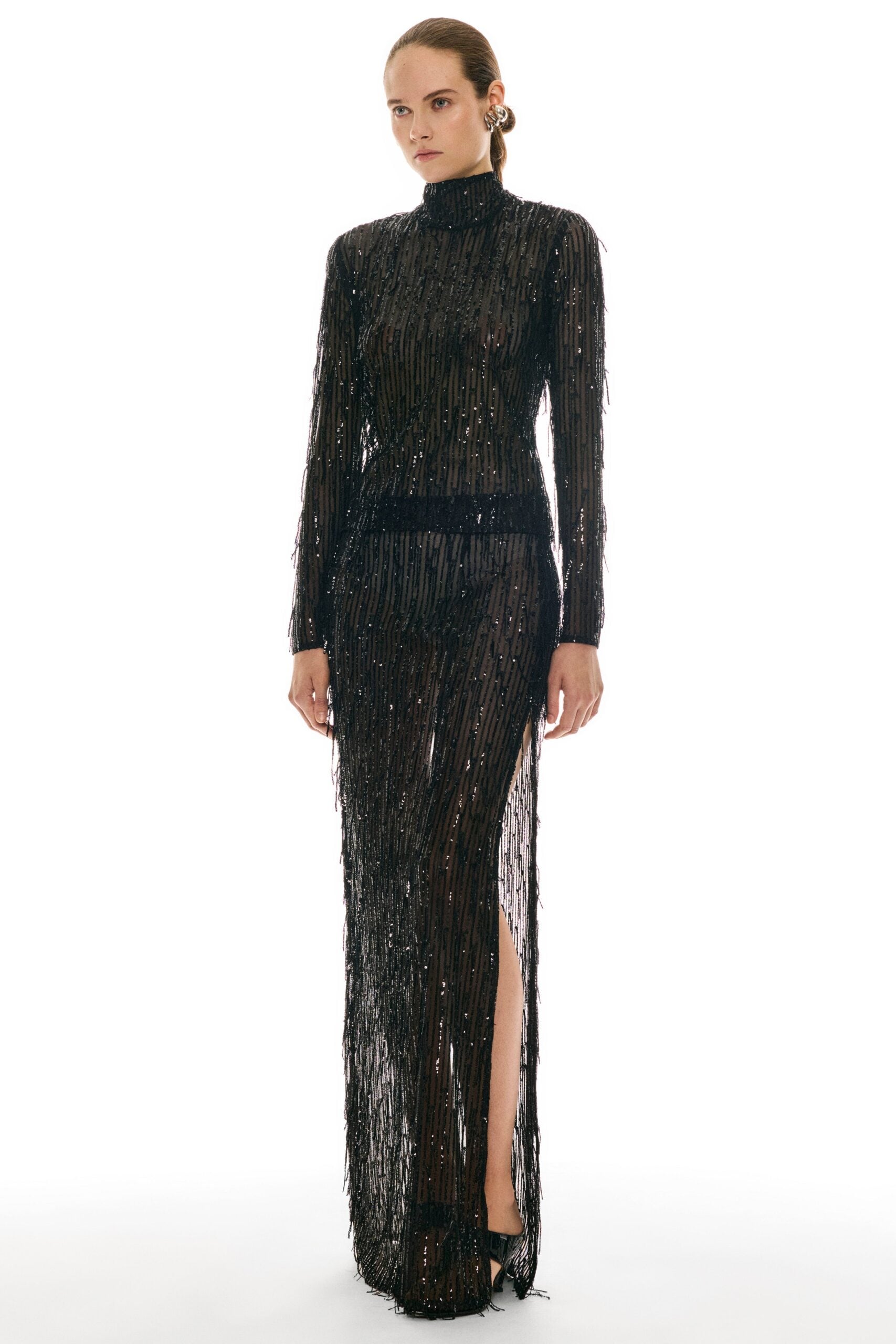 Sid Neigum Sheer Fringe Sequin Skirt - Image 1