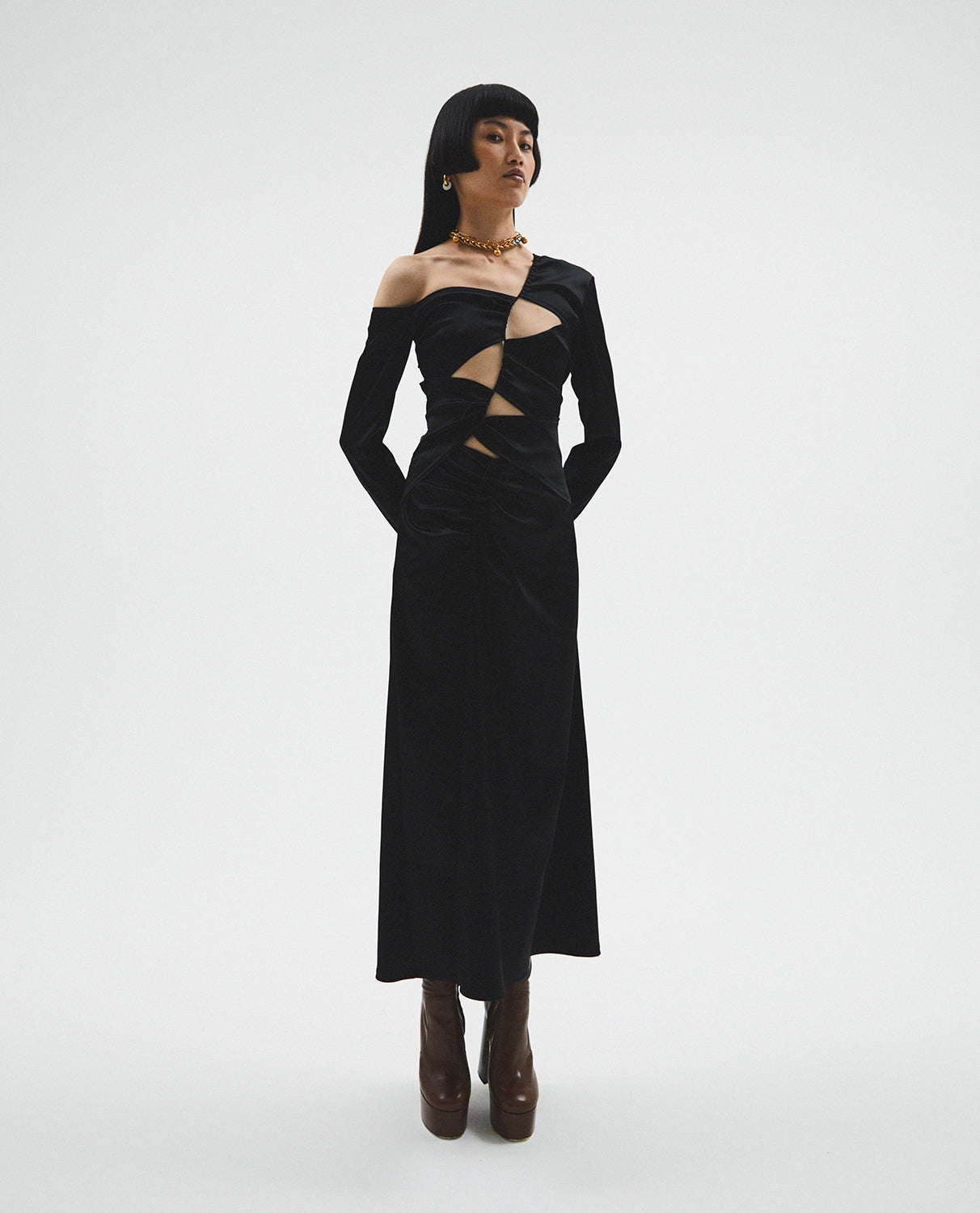 Sid Neigum Satin Inverse Tension Dress - Image 1