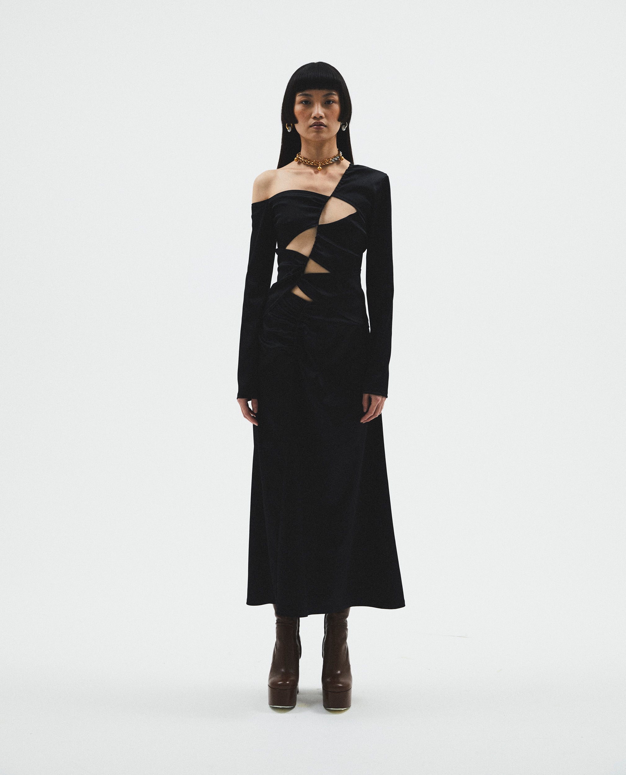 MNSDN140826080632014_3 Sid Neigum Satin Inverse Tension Dress - Image 3