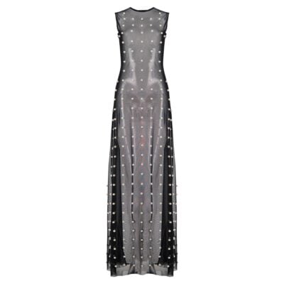 Sid Neigum Pearl Embroidered Sheer Dress - Image 1