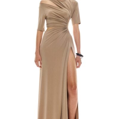Sid Neigum Crepe Slashed & Gathered Dress - Image 1