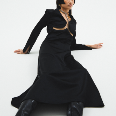 Sid Neigum Stretch Satin Underwire Cutout Dress - Image 1