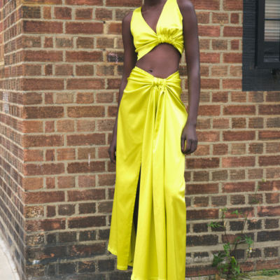 Sid Neigum Stretch Satin Loop Skirt - Image 2