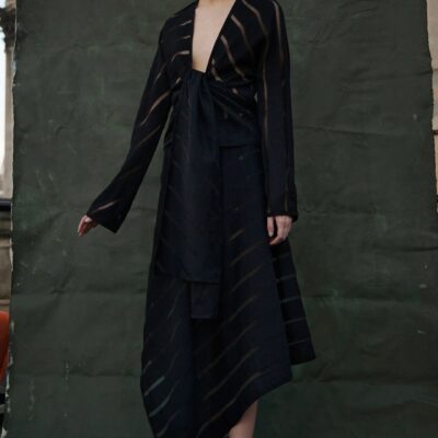 Sid Neigum Sheer Stripe Skirt - Image 2