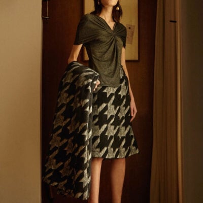 Sid Neigum Metallic Knit Twist Blouse - Image 2