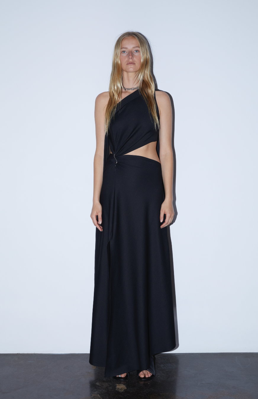 MNSDN140826080632071_3 Sid Neigum Knit One-Shoulder Strap Dress - Image 3
