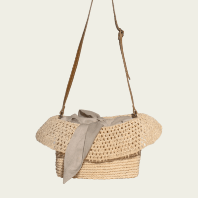 Sensi Studio Toquilla Straw Linen Kit Bag - Image 1