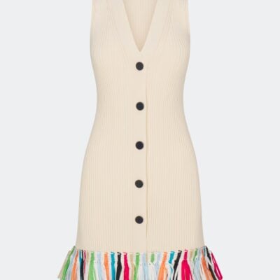 SIMONMILLER Maven Knit Fringe Mini Dress - Image 1