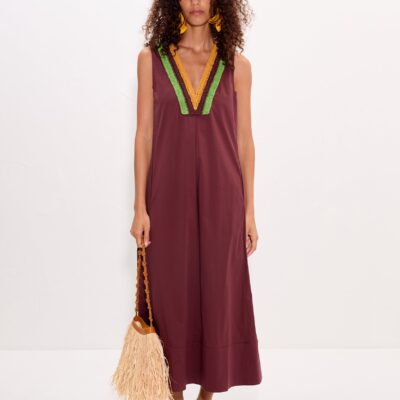 SIMONMILLER Mar Crochet Poplin Dress - Image 1