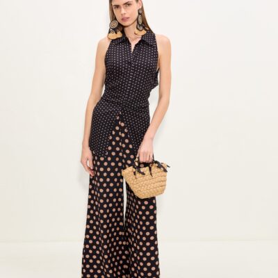 SIMONMILLER Loch Sleeveless Crepe Button Up - Image 2