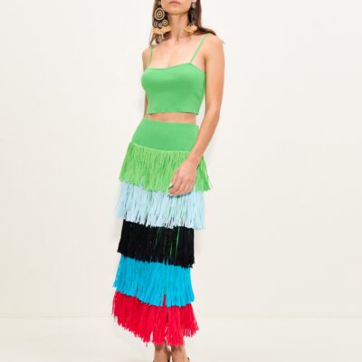 SIMONMILLER Dio Fringe Knit Skirt - Image 1