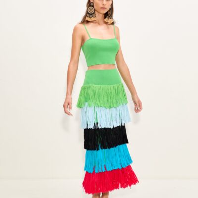 SIMONMILLER Dio Fringe Knit Skirt - Image 2