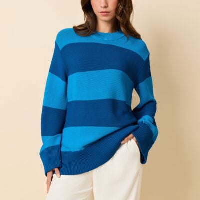 Solid & Striped Tate Sweater Rugby Stripe Cosmic Blue - Image 1