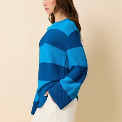 Solid & Striped Tate Sweater Rugby Stripe Cosmic Blue - Image 2