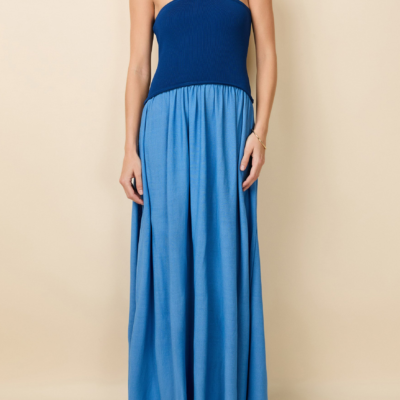Solid & Striped Strapless Soglio Dress Maritime Navy / Marina Blue - Image 1