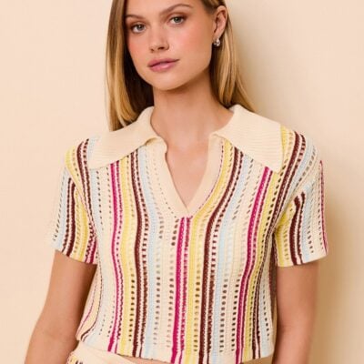 Solid & Striped Scarlett Top Ladder Knit Symi Stripe - Image 1