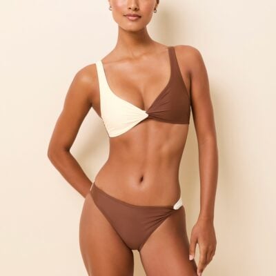 Solid & Striped Perrie Bikini Top Brule / Coconut - Image 1