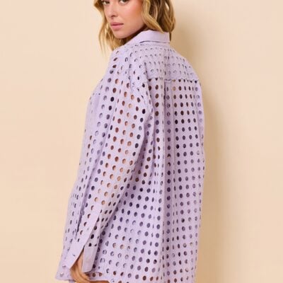 Solid & Striped Oxford Tunic Classic Eyelet Soft Iris - Image 2