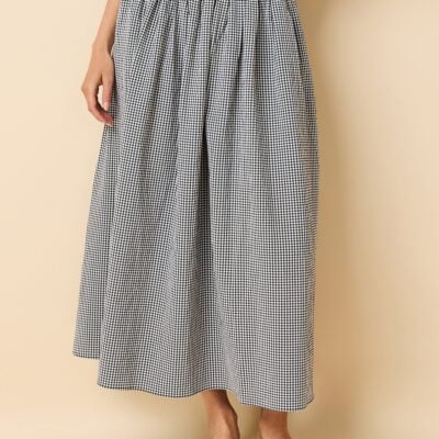 Solid & Striped Noreen Skirt Seersucker Noir Gingham - Image 1