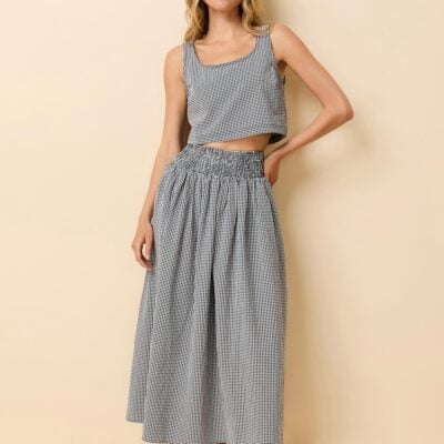 Solid & Striped Noreen Skirt Seersucker Noir Gingham - Image 2
