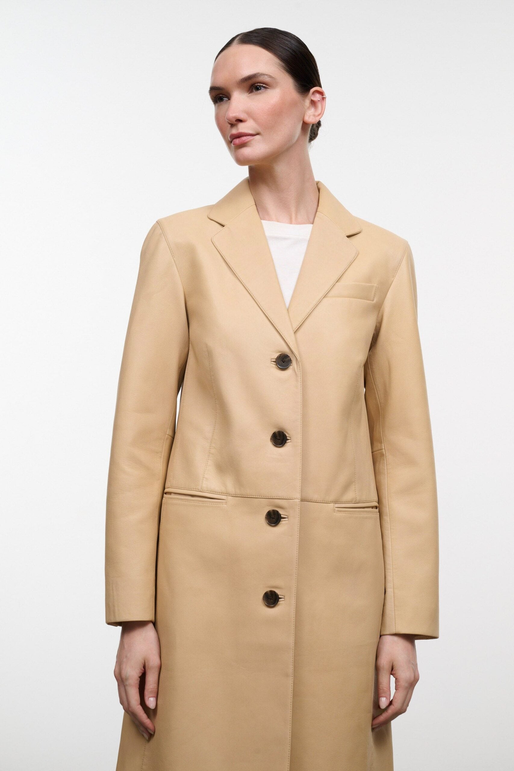 MNSTD140826064248008_2 Staud Wyatt Leather Coat | Cashew - Image 2