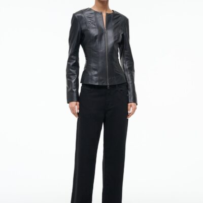 Staud Wells Leather Jacket | Black - Image 2