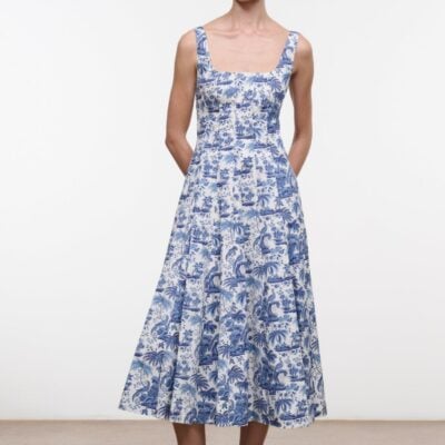 Staud Wells Dress | Blue Toile - Image 1