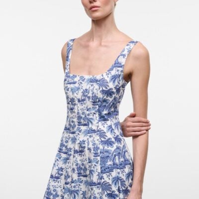 Staud Wells Dress | Blue Toile - Image 2