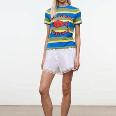 Staud Weekend Crew Tee | Costa Stripe - Image 1