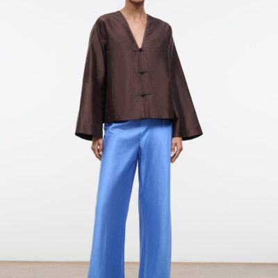 Staud Vito Silk Dupioni Top | Earth - Image 2