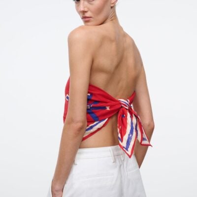 Staud Sonya Linen Scarf | Painted Foulard - Image 2