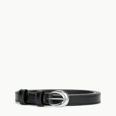 Staud Slim Moon Buckle Belt - 13mm | Black Silver - Image 1