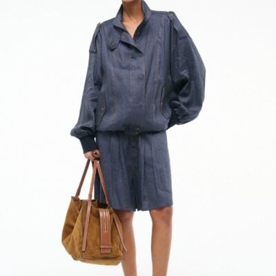 Staud Simone Jacket | Chambray - Image 1