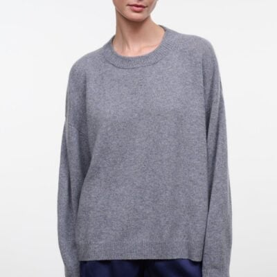 Staud Serrano Cashmere Relaxed Crew | Ash - Image 1