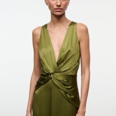 Staud Selene Silk Dress | Pear - Image 2