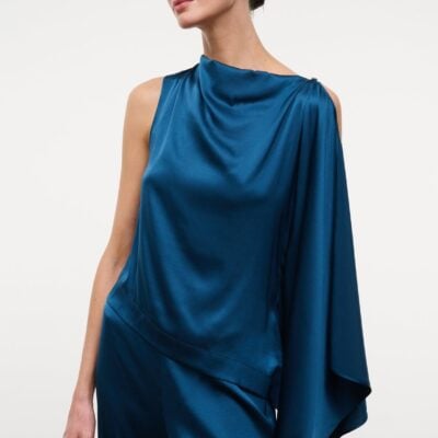 Staud Sabina Silk Top | Harbor - Image 1