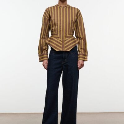 Staud Rhys Top | Cigar Stripe - Image 1