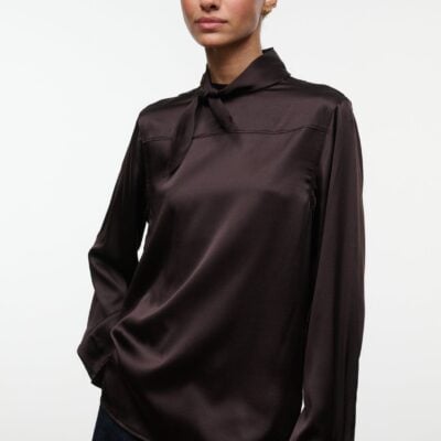 Staud Rhodes Silk Top | Earth - Image 1
