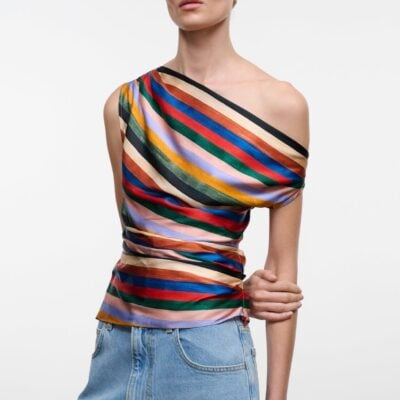 Staud Phare Silk Top | Artist Stripe - Image 1