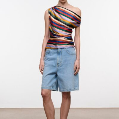 Staud Phare Silk Top | Artist Stripe - Image 2